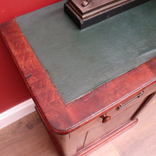 Load image into Gallery viewer, x SOLD Antique Australian Twin Pedestal Hall Table, Desk, Sofa Table with Leather Top B11154