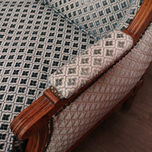 Load image into Gallery viewer, x SOLD Pair of French Wing Back Armchairs and Foot Stool, High Back Lounge Chairs Stool B10514