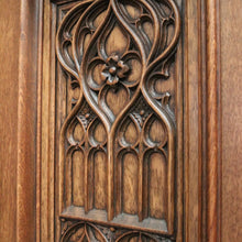 Load image into Gallery viewer, x SOLD Antique Belgium Gothic Sideboard, Sacrament Cabinet, 3 Door Drawer Church Chest B10862