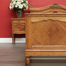 Load image into Gallery viewer, x SOLD Double Bed, Antique French Oak and Gilt Brass Bed, Tunbridge Ware, Slats incl. B10466