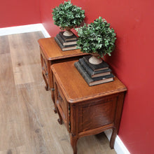 Load image into Gallery viewer, A pair of French Oak Lamp Tables, Side Tables, Bedside Tables. Two hall Cabinets B10920