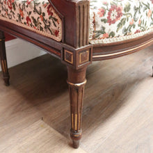 Load image into Gallery viewer, x SOLD Pair of Antique French Chairs, Armchairs, Walnut Gilt Frame Rust Amber Flowers B11187