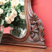 Load image into Gallery viewer, x SOLD Antique French Carved Walnut Louis XV style Bevelled Vanity Mantle Mirror B10718
