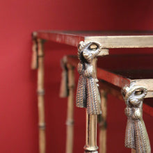 Load image into Gallery viewer, x SOLD Nesting Tables, Set of Three Vintage Italian Brass and Glass Faux Bamboo Tables B11236