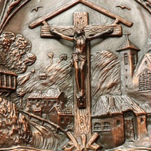 Load image into Gallery viewer, x SOLD Large Copper Hanging Plaque Of Christ, 3D Copper Religious Home Blessing Plate B10819
