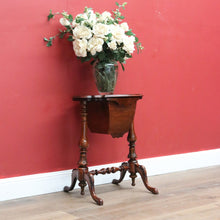 Load image into Gallery viewer, x SOLD Antique English Mahogany Sewing Table, Lamp or Side Table, Sliding Drawer Table B10972