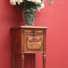 Load image into Gallery viewer, x SOLD Antique French Walnut and Marble Top Lamp Table, Bedside Cabinet, Bedside Tables B10836