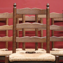 Load image into Gallery viewer, x SOLD Set of Six Antique French Dining Chairs, or Six Kitchen Chairs with Rush Seats B10945