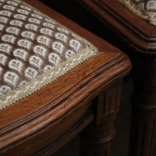 Load image into Gallery viewer, x SOLD Set of 8 Antique French Dining Chairs or Kitchen Chairs, Fabric Backs and Seats. B10516