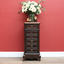 Load image into Gallery viewer, Antique French Walnut and Marble Top Lamp Cabinet, Hall Cupboard, Bedside Table B10645