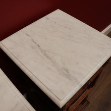 Load image into Gallery viewer, x SOLD Antique French Bedside Tables, Oak and Marble Lamp Table, Lamp Bedside Cabinets B11130