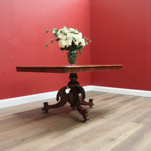 Load image into Gallery viewer, x SOLD Antique English Victorian Mahogany Supper Dining Table on Single Pedestal Tri Leg Base B10713