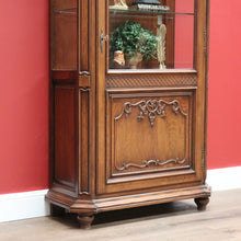Load image into Gallery viewer, x SOLD Antique French Oak Bookcase, Bevelled Glass Single Door Display or China Cabinet B10658