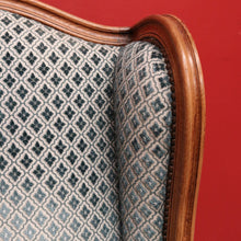 Load image into Gallery viewer, x SOLD Pair of French Wing Back Armchairs and Foot Stool, High Back Lounge Chairs Stool B10514