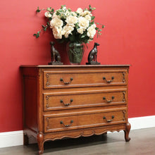 Load image into Gallery viewer, x SOLD Vintage French Chest of Drawers, Hall Cabinet Lamp Side Cupboard with 3 Drawers B10208