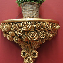 Load image into Gallery viewer, x SOLD Pair of Gilt French Wall Hanging Scones, Floral Roses Bouquet Gilt Gold Wall Brackets B10975