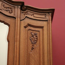 Load image into Gallery viewer, x SOLD Antique French Linen Press Armoire 3 Door Wardrobe, Bevelled Mirror Door 3 Keys B10302