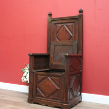 Load image into Gallery viewer, x SOLD Antique French Armchair, Priests Chair, Gothic Church Entry Foyer Chair B11086