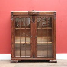 Load image into Gallery viewer, x SOLD Antique English China Cabinet, Antique Oak Art Deco Two Door Display Cabinet B11062