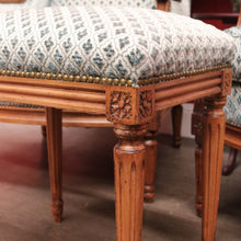Load image into Gallery viewer, x SOLD Pair of French Wing Back Armchairs and Foot Stool, High Back Lounge Chairs Stool B10514
