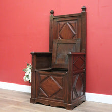 Load image into Gallery viewer, x SOLD Antique French Armchair, Priests Chair, Gothic Church Entry Foyer Chair B11086
