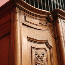 Load image into Gallery viewer, x SOLD Antique French Linen Press Armoire 3 Door Wardrobe, Bevelled Mirror Door 3 Keys B10302