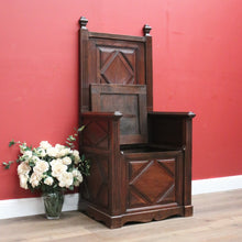 Load image into Gallery viewer, x SOLD Antique French Armchair, Priests Chair, Gothic Church Entry Foyer Chair B11086