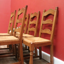 Load image into Gallery viewer, x SOLD Antique French Dining Chairs x 6, Set of Six Antique French Oak and Rush Chairs B10958