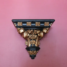 Load image into Gallery viewer, x SOLD Antique French Church Wall Sconce, Black and Gilt Wall Bracket, Statue Holder #2 B10463
