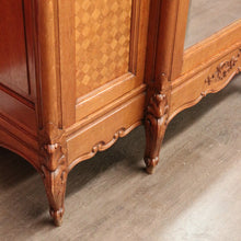 Load image into Gallery viewer, x SOLD Antique French Linen Press Armoire 3 Door Wardrobe, Bevelled Mirror Door 3 Keys B10302