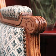 Load image into Gallery viewer, x SOLD Pair of French Wing Back Armchairs and Foot Stool, High Back Lounge Chairs Stool B10514