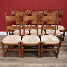 Load image into Gallery viewer, x SOLD Ten Antique French Dining Chairs, Ladder Back Kitchen Chairs with Rush Seats B10944