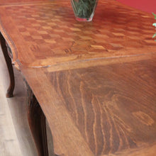 Load image into Gallery viewer, x SOLD Antique French Dining Table, Diamond Parquetry Kitchen Table, 2 Extension Leaves B10634