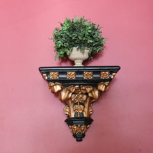 Load image into Gallery viewer, x SOLD Antique French Church Wall Sconce, Black and Gilt Wall Bracket, Statue Holder #2 B10463