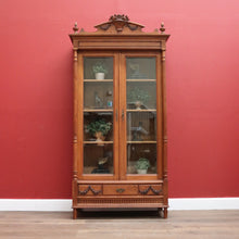 Load image into Gallery viewer, x SOLD Antique French Oak Bookcase, Bevelled Glass Door China Cabinet Display Cupboard B10865
