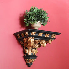 Load image into Gallery viewer, x SOLD Antique French Church Wall Sconce, Black and Gilt Wall Bracket, Statue Holder #2 B10463