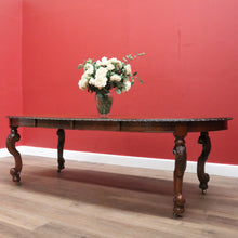 Load image into Gallery viewer, x SOLD Antique English Walnut 2 Leaf Extension Kitchen Dining Table - Telescopic Winder B11067