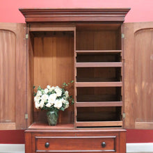 Load image into Gallery viewer, x SOLD Antique Australian Cedar Gentleman's Press, 2 Door Wardrobe Blanket Box Base B10741