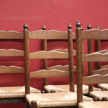 Load image into Gallery viewer, x SOLD Set of Six Antique French Dining Chairs, or Six Kitchen Chairs with Rush Seats B10945