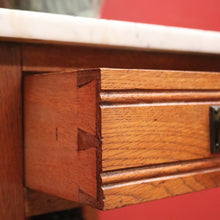 Load image into Gallery viewer, x SOLD Antique French Bedside Table, Lamp or Side Table, Marble Top and Brass Handles B10915