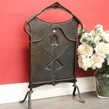 Load image into Gallery viewer, x SOLD Antique French Art Nouveau Fire Screen, Copper Fire Screen with Handles. B10390
