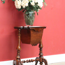 Load image into Gallery viewer, x SOLD Antique English Mahogany Sewing Table, Lamp or Side Table, Sliding Drawer Table B10972