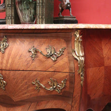 Load image into Gallery viewer, x SOLD Antique French Chest of Drawers, Marble Top Hall Table with 2 Sunray Drawers B11198