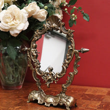 Load image into Gallery viewer, x SOLD Antique French Boudoir Mirror, Antique Brass Dressing Table Mirror Vanity Mirror B10756