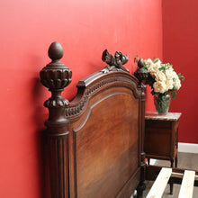 Load image into Gallery viewer, x SOLD Antique French Bed, French Oak Double Bed with Headboard, Foot Side Rails Slats B10455