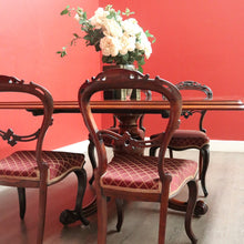 Load image into Gallery viewer, x SOLD Antique English Mahogany Dining Table Rectangular Pedestal Tilt Kitchen Table. B10272