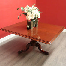 Load image into Gallery viewer, x SOLD Antique English Mahogany Dining Table Rectangular Pedestal Tilt Kitchen Table. B10272