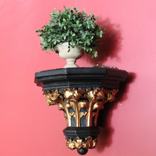 Load image into Gallery viewer, x SOLD Antique French Church Wall Sconce, Black and Gilt Wall Bracket, Statue Holder #1 B10462