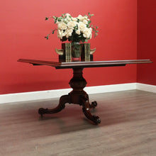 Load image into Gallery viewer, x SOLD Antique English Mahogany Dining Table Rectangular Pedestal Tilt Kitchen Table. B10272