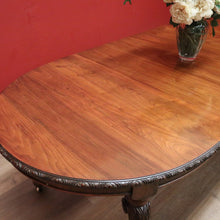 Load image into Gallery viewer, x SOLD Antique English Walnut 2 Leaf Extension Kitchen Dining Table - Telescopic Winder B11067